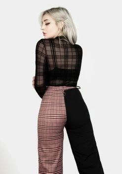 LVT1 LOVEBUZZ SPLICED CROP TROUSERS -Womens Clothing Sales SS22LV208 LOVEBUZZ SPLICED CROP TROUSERS 008 800x