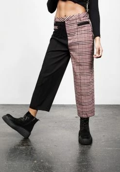 LVT1 LOVEBUZZ SPLICED CROP TROUSERS -Womens Clothing Sales SS22LV208 Lovebuzz Cropped Spliced Tousers 004 800x