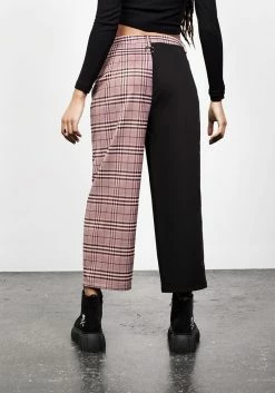LVT1 LOVEBUZZ SPLICED CROP TROUSERS -Womens Clothing Sales SS22LV208 Lovebuzz Cropped Spliced Tousers 006 800x
