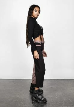 LVT1 LOVEBUZZ SPLICED CROP TROUSERS -Womens Clothing Sales SS22LV208 Lovebuzz Cropped Spliced Tousers 007 800x