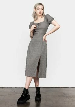 LVT1 ELVINA LACE UP MIDI DRESS