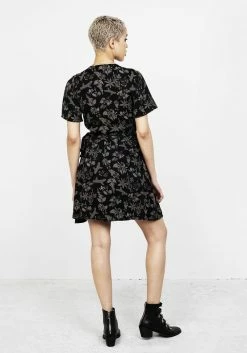 LVT1 Poisonous Plants Wrap Mini Dress -Womens Clothing Sales SS22LV404 Poison Plants Mini Wrap Dress 002 800x