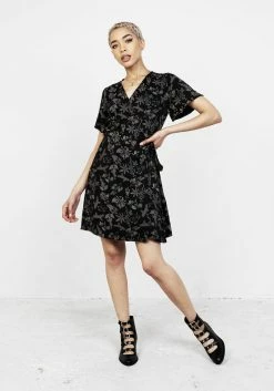 LVT1 Poisonous Plants Wrap Mini Dress -Womens Clothing Sales SS22LV404 Poison Plants Mini Wrap Dress 003 800x