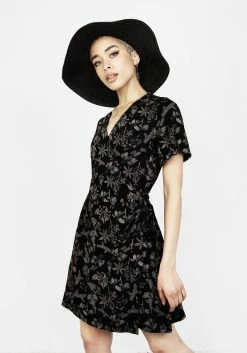 LVT1 Poisonous Plants Wrap Mini Dress