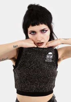 MET1 CULTISH KNITTED VEST -Womens Clothing Sales SS22M101 CULTISHKNITTEDWAISTCOAT 1618copy 800x