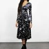 MET1 ALLNIGHTER VELVET MIDI DRESS