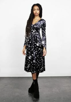 MET1 ALLNIGHTER VELVET MIDI DRESS