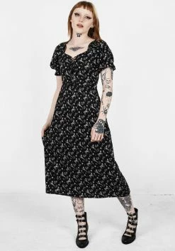 MET1 MAKEBELIEVE LACE UP MIDI DRESS