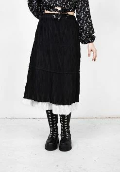 MET1 MUTINY LAYERED MIDI SKIRT -Womens Clothing Sales SS22M192 Mutiny Layered Midi Skirt 003 800x