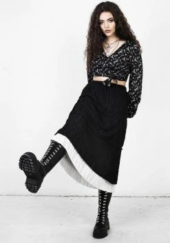 MET1 MUTINY LAYERED MIDI SKIRT