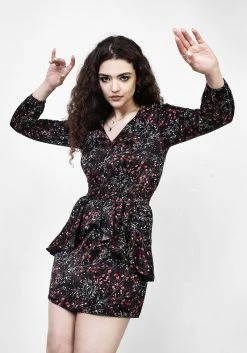 MET1 ROSETEARS FRILL PEPLUM MINI DRESS -Womens Clothing Sales SS22M220 Rosetears Frill Peplum Mini Dress 006 800x