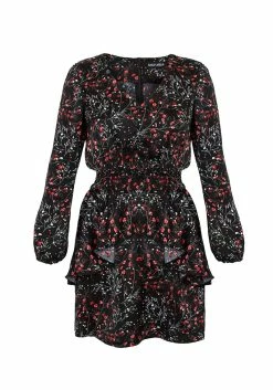 MET1 ROSETEARS FRILL PEPLUM MINI DRESS -Womens Clothing Sales SS22M220 Rosetears Frill Peplum Mini Dress Mannequn 003 800x