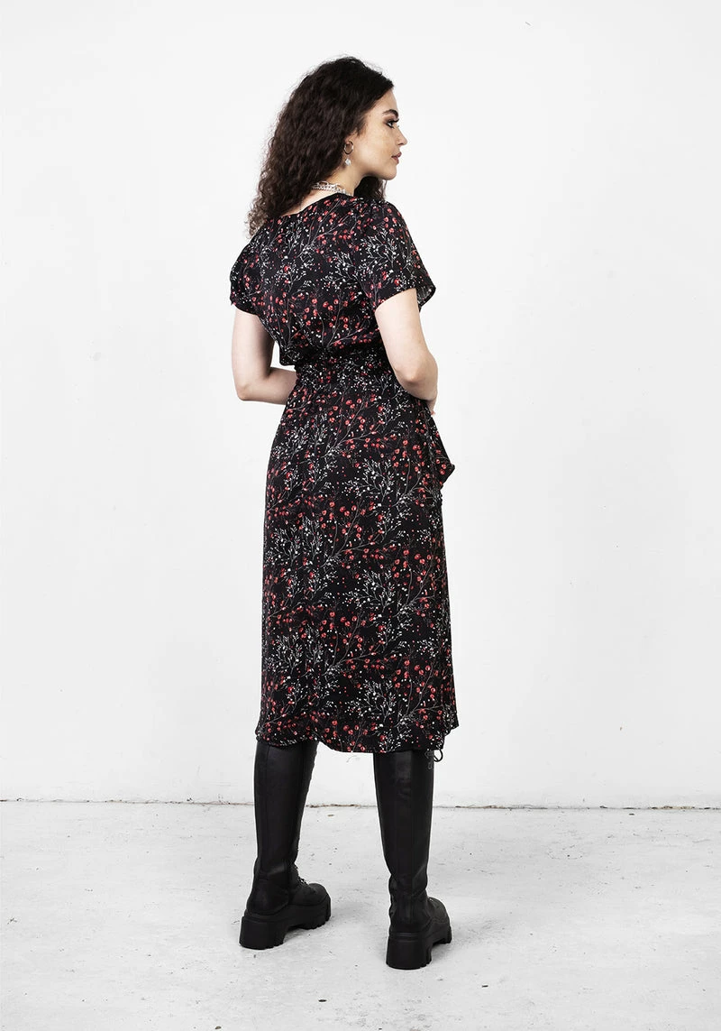 MET1 ROSETEARS FRILL PEPLUM MIDI DRESS 3 MET1 ROSETEARS FRILL PEPLUM MIDI DRESS - Image 3