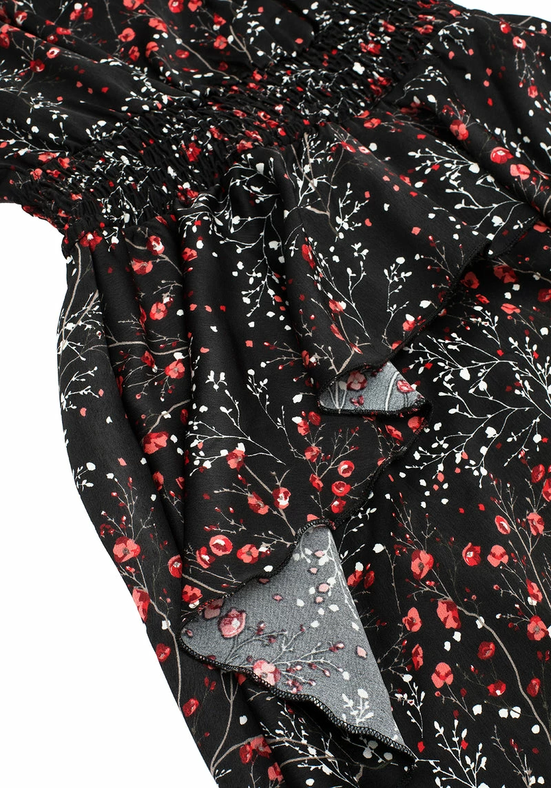 MET1 ROSETEARS FRILL PEPLUM MIDI DRESS 8 MET1 ROSETEARS FRILL PEPLUM MIDI DRESS - Image 8