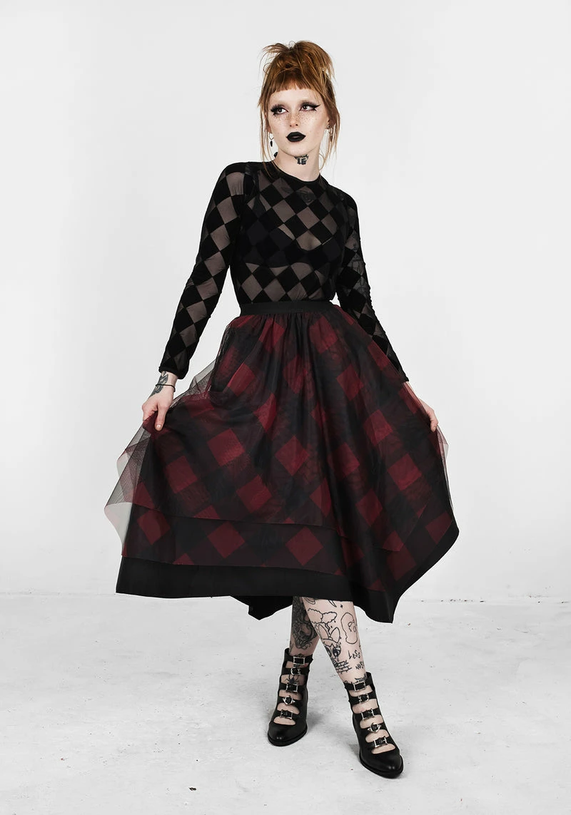 MET1 CIRQUE LAYERED TULLE MIDI SKIRT 6 MET1 CIRQUE LAYERED TULLE MIDI SKIRT - Image 6