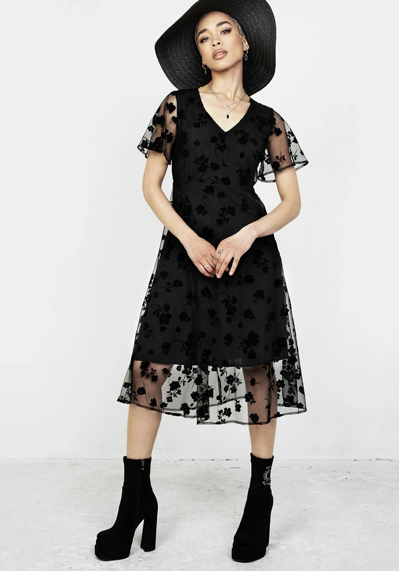 MET1 STEVIE FLOCKED MIDI DRESS 1 MET1 STEVIE FLOCKED MIDI DRESS