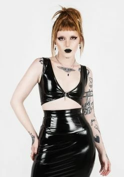 MET1 HELLBOUND VINYL CROP TOP 10 MET1 HELLBOUND VINYL CROP TOP -Womens Clothing Sales SS22M267 Hellbound Vinyl Crop Top 003 800x