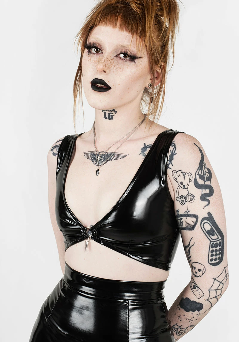 MET1 HELLBOUND VINYL CROP TOP 1 MET1 HELLBOUND VINYL CROP TOP