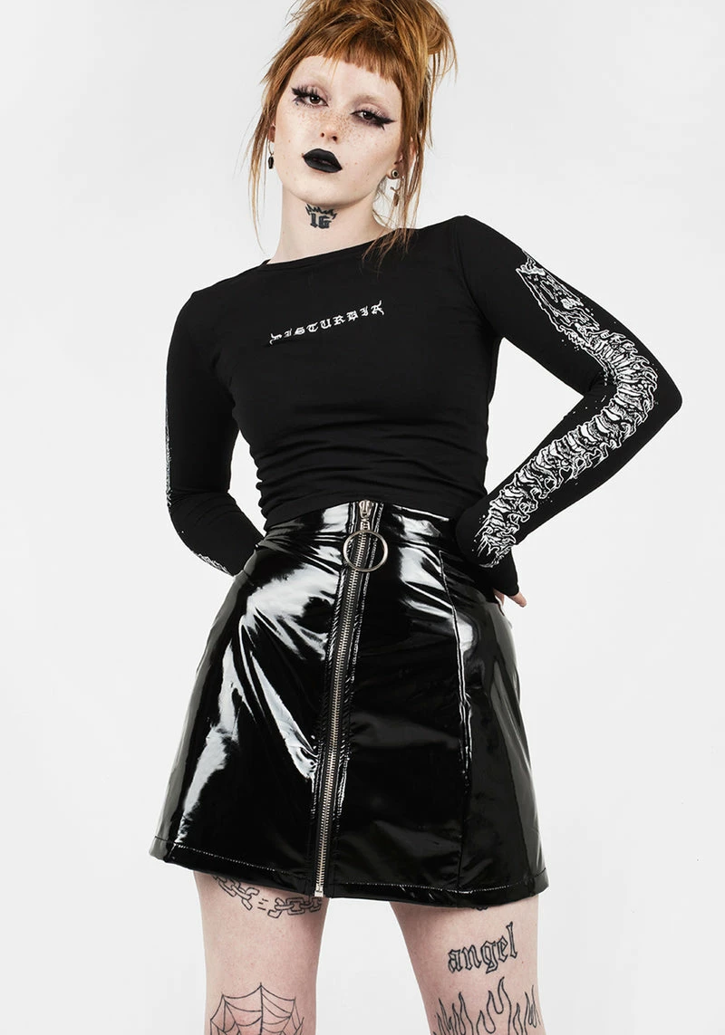 MET1 SINISTER MINI VINYL SKIRT 1 MET1 SINISTER MINI VINYL SKIRT