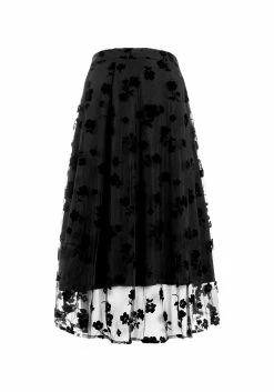 MET1 STEVIE MIDI FLOCK SKIRT 13 MET1 STEVIE MIDI FLOCK SKIRT -Womens Clothing Sales SS22M271 Stevie Midi Flocked Skirt M01 800x