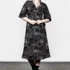 MET1 SPELLWORK MIDI WRAP DRESS