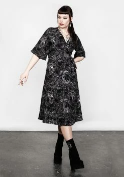 MET1 SPELLWORK MIDI WRAP DRESS -Womens Clothing Sales SS22M278 Spellwork Midi Wrap Dress 003 800x
