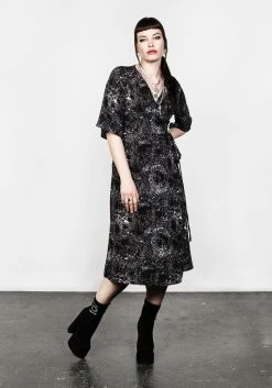 MET1 SPELLWORK MIDI WRAP DRESS -Womens Clothing Sales SS22M278 Spellwork Midi Wrap Dress 006 800x