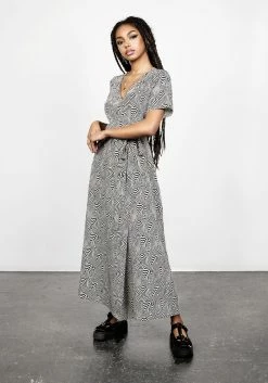 MET1 SUMMERS PRINTED WRAP DRESS