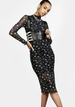 PFA1 EUPHORIA MESH MIDI DRESS