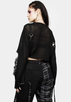 BET1 Rebellion Hardware Bondage Sweater -Womens Clothing Sales SS23B71 Rebellion Hardware Bondage Sweater 008 800x