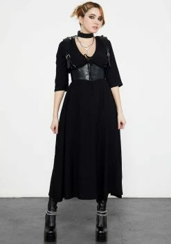 DDS1 Kasdeya Lace Up Midaxi Dress