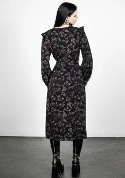 LVT1 Poisonous Plants Midi Wrap Dress -Womens Clothing Sales SS23LV11A Poisonous Plants Midi Wrap Dress 001 800x