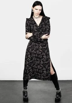LVT1 Poisonous Plants Midi Wrap Dress -Womens Clothing Sales SS23LV11A Poisonous Plants Midi Wrap Dress 003 800x