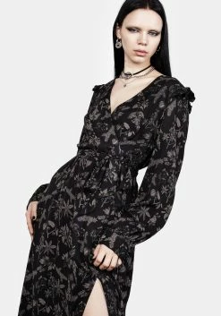 LVT1 Poisonous Plants Midi Wrap Dress