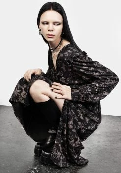 LVT1 Poisonous Plants Midi Wrap Dress -Womens Clothing Sales SS23LV11A Poisonous Plants Midi Wrap Dress 005 800x