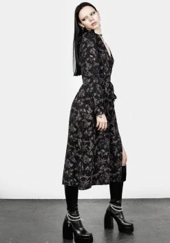 LVT1 Poisonous Plants Midi Wrap Dress -Womens Clothing Sales SS23LV11A Poisonous Plants Midi Wrap Dress 006 800x