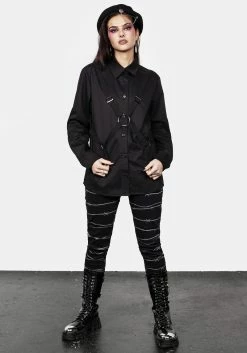 MET1 Rotten Bondage Strap Shirt -Womens Clothing Sales SS23M23 Rotten Bondage Strap Shirt 002 800x