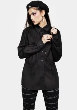 MET1 Rotten Bondage Strap Shirt -Womens Clothing Sales SS23M23 Rotten Bondage Strap Shirt 003 800x