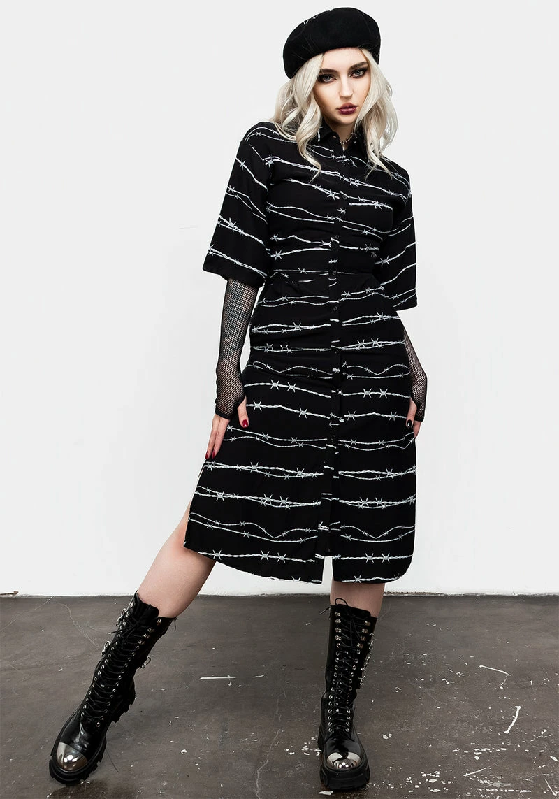 MET1 Barbed Kimono Shirt Dress 4 MET1 Barbed Kimono Shirt Dress - Image 4