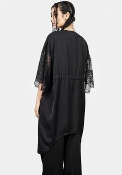 MET1 Departed Lace Sleeve Kimono -Womens Clothing Sales SS23M29 Departed Lace Sleeve Kimono 001 800x