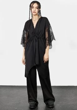 MET1 Departed Lace Sleeve Kimono