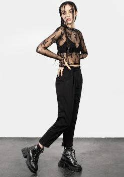 MET1 Eternal Lace Crop Long Sleeve Top -Womens Clothing Sales SS23M30 Eternal lace Long Sleeve Crop Top 006 800x