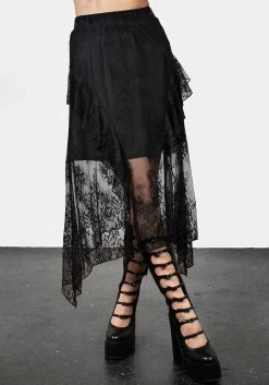 MET1 Mourning Cascade Midaxi Skirt