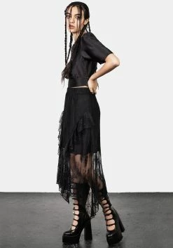 MET1 Mourning Cascade Midaxi Skirt 11 MET1 Mourning Cascade Midaxi Skirt -Womens Clothing Sales SS23M33 Mourning Cascade Lace MIdaxi Skirt 005 800x