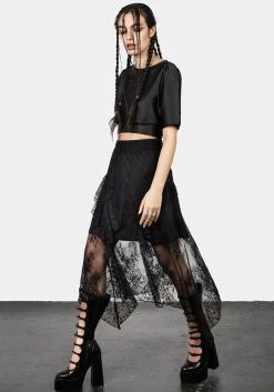 MET1 Mourning Cascade Midaxi Skirt 10 MET1 Mourning Cascade Midaxi Skirt -Womens Clothing Sales SS23M33 Mourning Cascade Lace MIdaxi Skirt 008 800x