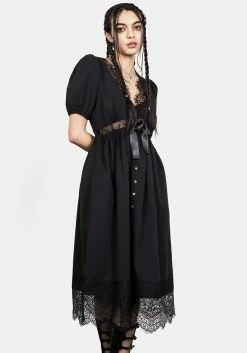 MET1 Mortuary Lace Button Up Midi Dress -Womens Clothing Sales SS23M36 Mortuary Lace Botton Up Midi Dress 007 800x