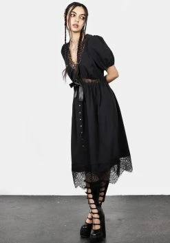 MET1 Mortuary Lace Button Up Midi Dress -Womens Clothing Sales SS23M36 Mortuary Lace Botton Up Midi Dress 008 800x