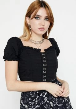 MET1 Mortem Ruffle Crop Top