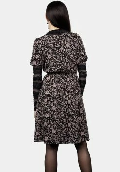 MIF1 Mycophile Mushroom Print Mini Skater Dress -Womens Clothing Sales SS23MF52 Mycophile Mini Skater Dress 001 800x