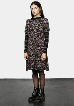 MIF1 Mycophile Mushroom Print Mini Skater Dress -Womens Clothing Sales SS23MF52 Mycophile Mini Skater Dress 002 800x